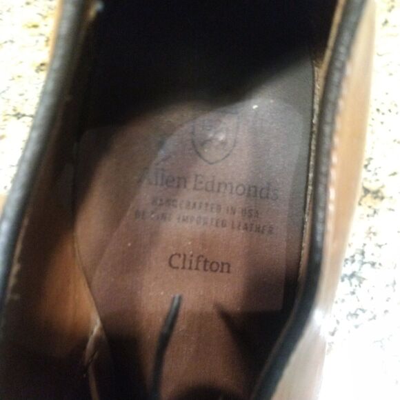 Allen Edmonds Clifton Mens Dress Shoes Chestnut Brown Leather Size 9.5 D US - Picture 11 of 13